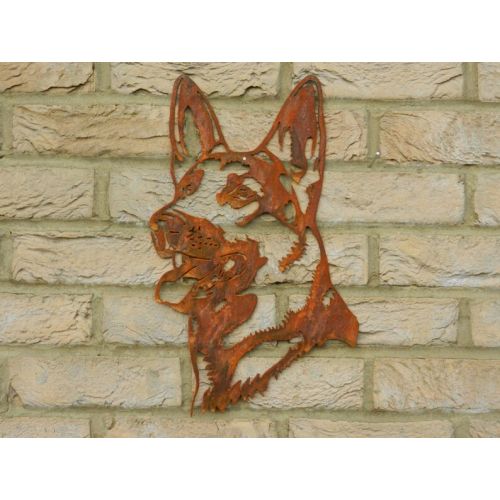  RustyRoosterMetalArt German Shepherd Gift  Dog Garden Art  Rusty Metal Dog Garden Decoration  Dog Lover Gift  Dog Garden Wall Hanger Pet MemorialPolice Dog