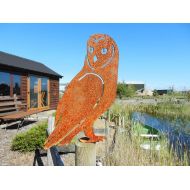 RustyRoosterMetalArt Rusty Metal Owl Garden decor / Owl Sculpture / Metal Owl Garden stake / Owl gift / Gardener Gift /Rusty Metal Bird Garden Art/Barn Owl