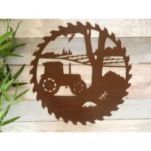  RustyRoosterMetalArt Tractor Wall Decor  Rusty Metal Tractor Art  Tractor Garden Wall Decor  Tractor Gift  Tractor Wall Art  Tractor Farm Gift  Garden Gift