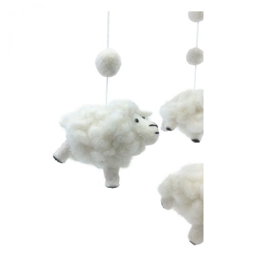  Ruth and Wilde Wool Sheep Lamb Nursery Mobile for Babys Room Crib Decoration