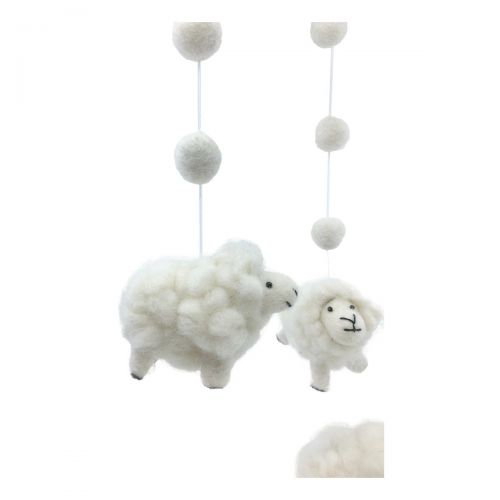  Ruth and Wilde Wool Sheep Lamb Nursery Mobile for Babys Room Crib Decoration