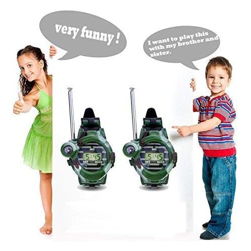  [아마존베스트]Crystaller Walkie Talkie for Kids, Two-Way Radio Walky Talky Watches with Flashlight Children Outdoor Game Interphone Toy Game and Gifts for Boy and Girl - 2 Pack