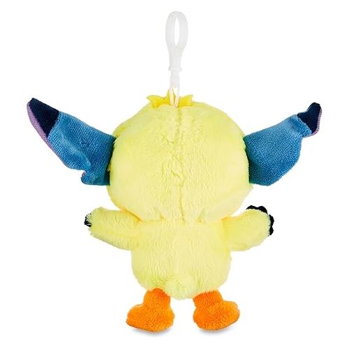  Ruz Disney's Stitch, Dressed as a Chick Easter Plush Clip 5.9 inches Tall, Blue, Yellow, Basket Stuffer, Party Favor