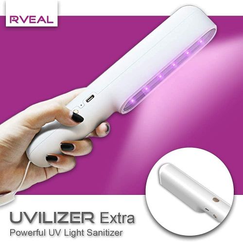  Rveal | UVILIZER Extra - UV Light Sanitizer (Ultraviolet LED Disinfection Lamp | Portable Handheld Sterilizer Wand | Rechargeable UV Cleaner for Home, Travel, Car | US Stock)