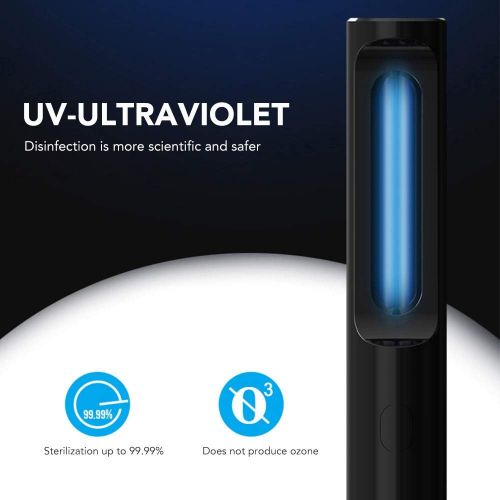  Rveal UVILIZER Wand (2 Pack) - UV Light Sanitizer & Portable Ultraviolet Sterilizer (Handheld UV-C Cleaner for Home, Car, Travel Rechargeable UVC Disinfection Lamp Kills Germs, Bacteria,