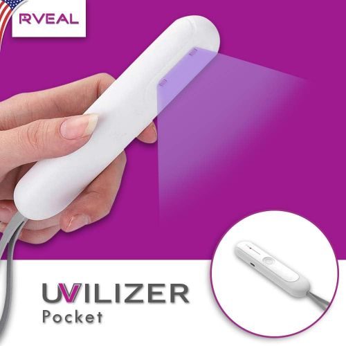  Rveal UVILIZER Pocket - UV Light Sanitizer & Ultraviolet Sterilizer Wand (Portable UV-C Cleaner for Home, Car, Travel Rechargeable UVC LED Disinfection Lamp Kill Germs, Bacteria, V