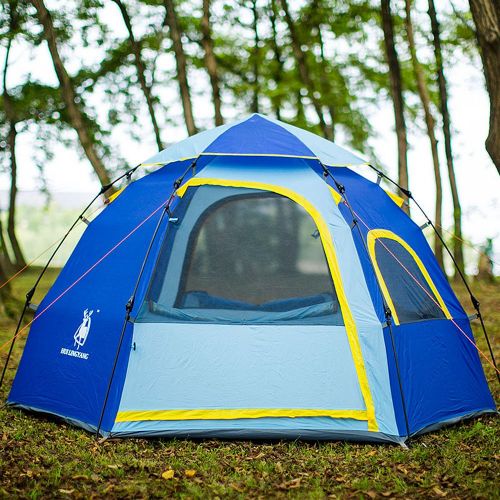  Rxlife Instant Family Camping Tent for 3-4 Person Large Automatic Pop Up Sundome Tents Waterproof with Vent Mesh Doors and Windows - Ideal Shelter for Outdoor Backpacking Hiking Tr