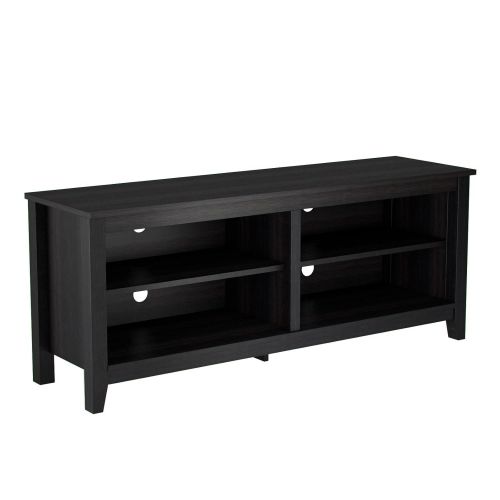  Ryan Rove Mission 58” Modern Wood Storage TV Stand Console Entertainment Center in Black