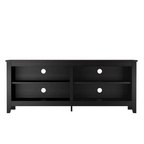  Ryan Rove Mission 58” Modern Wood Storage TV Stand Console Entertainment Center in Black