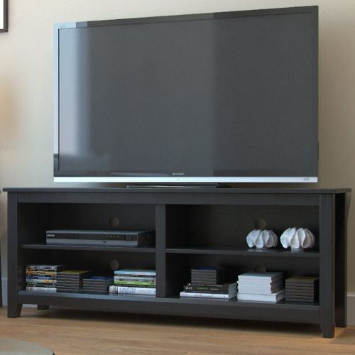  Ryan Rove Mission 58” Modern Wood Storage TV Stand Console Entertainment Center in Black