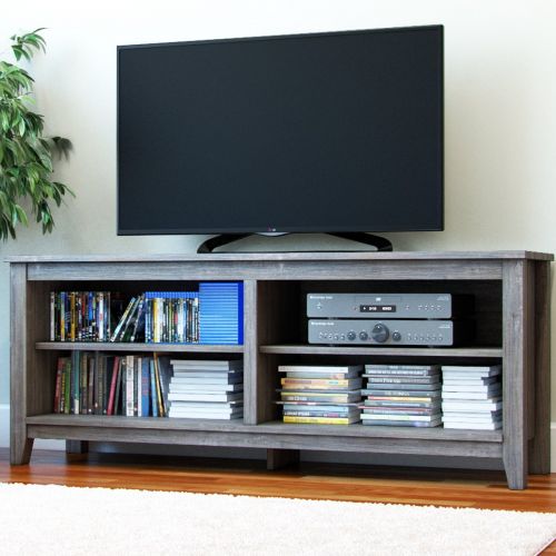  Ryan Rove Mission 58” Modern Wood Storage TV Stand Console Entertainment Center in Ash Grey