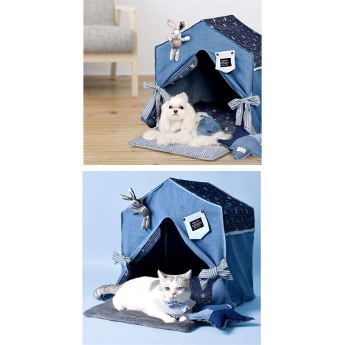  Ryangwo Dog Teepee, Cat Nest Keep Warm Indoor Doghouse Small Medium Dogs House Teddy Villa Washable Tent Pet Supplies