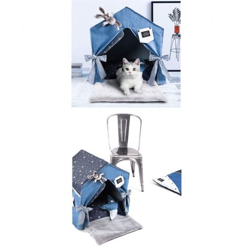  Ryangwo Dog Teepee, Cat Nest Keep Warm Indoor Doghouse Small Medium Dogs House Teddy Villa Washable Tent Pet Supplies