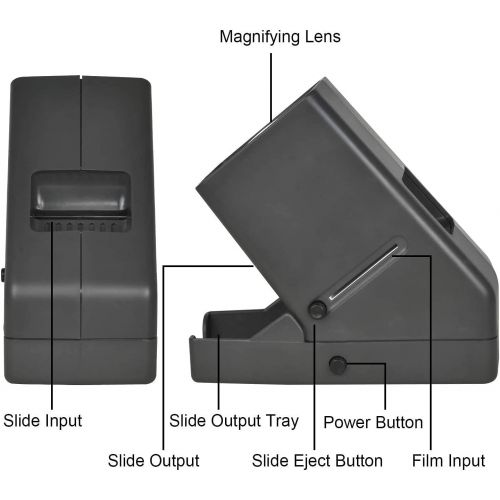 [아마존베스트]Rybozen 35mm Slide Viewer, 3X Magnification and Desk Top LED Lighted Illuminated Viewing and Battery Operation-for 35mm Slides & Positive Film Negatives(4AA Batteries Included)