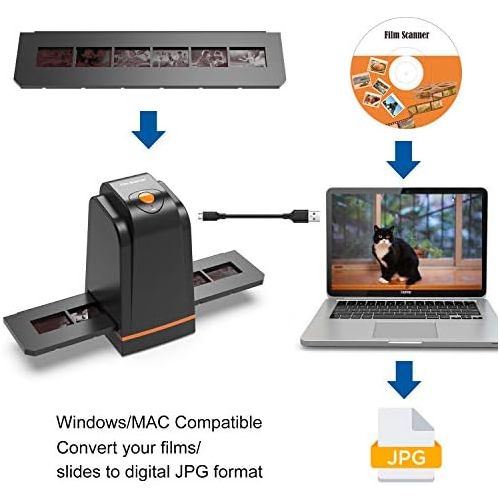  [아마존베스트]Rybozen High-resolution 35 mm film scanner converts negative slide and film to digital photo, supports Windows XP/Vista/7/8/10/MAC