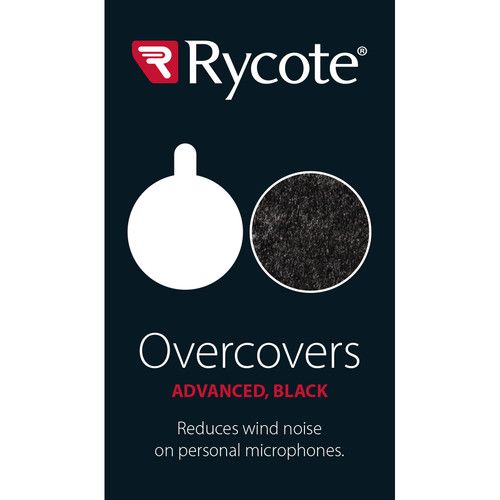  Rycote Overcovers Advanced Fur Disc Wind Covers for Lavalier Mics (5 Black, 25 Round Stickies)