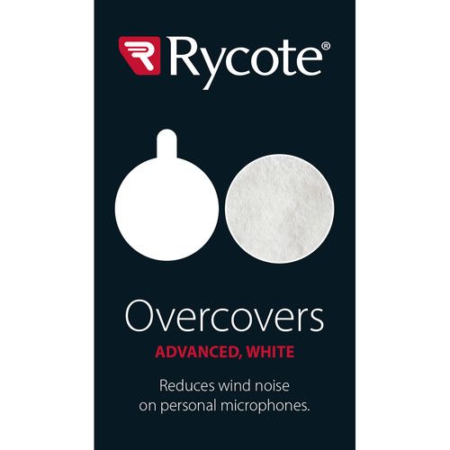  Rycote Overcovers Advanced Fur Disc Wind Covers for Lavalier Mics (5 White, 25 Round Stickies)