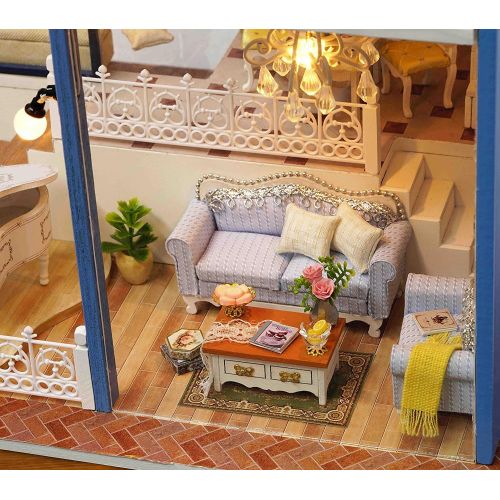  Rylai DIY Miniature Dollhouse Kit with Music Box 3D Puzzle Challenge for Adult Seattle House