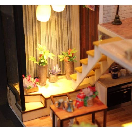  Rylai DIY Miniature Dollhouse Kit with Music Box 3D Puzzle Challenge for Adult (Light Series)