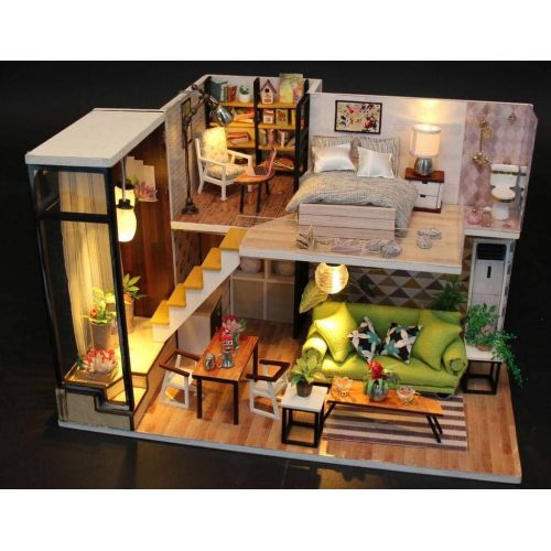  Rylai DIY Miniature Dollhouse Kit with Music Box 3D Puzzle Challenge for Adult (Light Series)