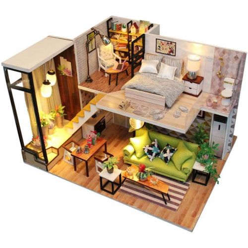  Rylai DIY Miniature Dollhouse Kit with Music Box 3D Puzzle Challenge for Adult (Light Series)