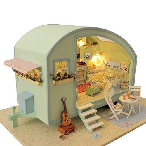  Rylai 3D Puzzles Wooden Miniature Dollhouse DIY Kit Light Time Travel Series Dollhouses Accessories Dolls Houses With Furniture LED Music Box