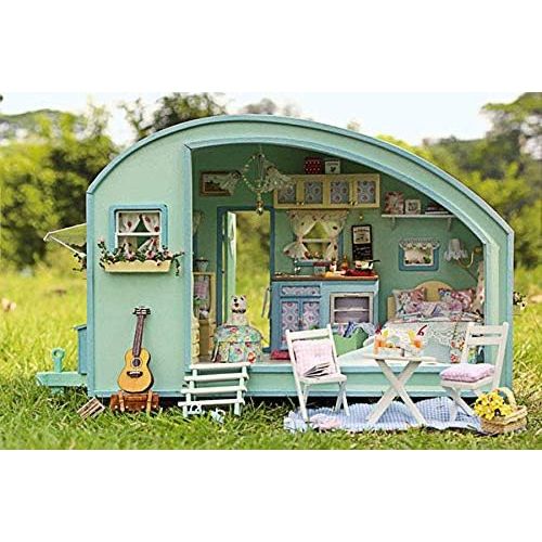  Rylai 3D Puzzles Wooden Miniature Dollhouse DIY Kit Light Time Travel Series Dollhouses Accessories Dolls Houses With Furniture LED Music Box