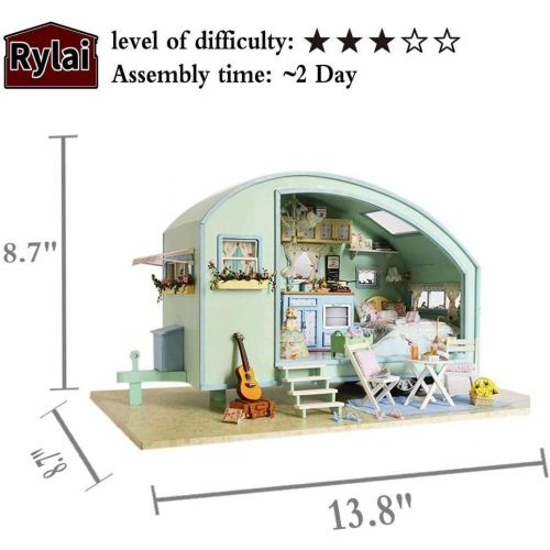  Rylai 3D Puzzles Wooden Miniature Dollhouse DIY Kit Light Time Travel Series Dollhouses Accessories Dolls Houses With Furniture LED Music Box