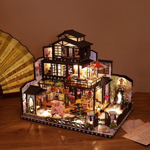  Rylai DIY Miniature Dollhouse Kit with Music Box 3D Puzzle Challenge for Adult Ancient Capital of The Moon