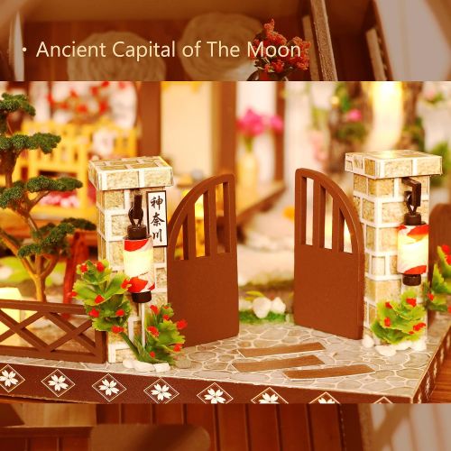  Rylai DIY Miniature Dollhouse Kit with Music Box 3D Puzzle Challenge for Adult Ancient Capital of The Moon