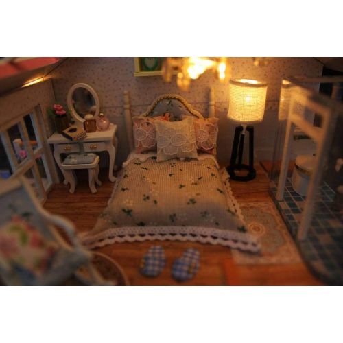  Rylai 3D Puzzles Wooden Handmade Miniature Dollhouse DIY Kit w/ Light-Sweet Words Series Dollhouses Accessories Dolls Houses with Furniture & LED & Music Box Best Xmas Gift for Wom