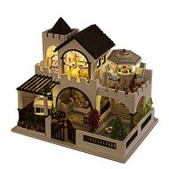 Rylai 3D Puzzles Wooden Handmade Miniature Dollhouse DIY Kit w/ Light -My Dream Castle Series Dollhouses Accessories Dolls Houses with Furniture & LED & Music Box Best Xmas Gift