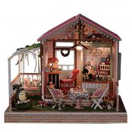 Rylai 3D Puzzles Wooden Handmade Miniature Dollhouse DIY Kit w/ Light -Dreamland Series Dollhouses Accessories Dolls Houses with Furniture & LED & Music Box Best Xmas Gift for Wome
