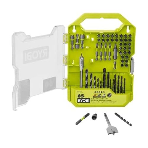  RYOBI Screwdriver Drill and Impact Drive Bit set (65-Piece) Drive Bits A986501