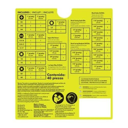  RYOBI Screwdriver Drill and Impact Drive Bit set (65-Piece) Drive Bits A986501