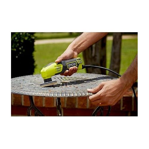  Ryobi ZRDS1200 0.4 Amp Corded 2-7/8 in. Detail Sander (Renewed)