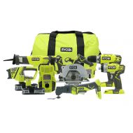 Ryobi P884 One+ Combination Lithium Ion Cordless Power Tool Set (6 x Power Tools, 2 x Compact Lithium Ion Batteries, 1 x Charger, 1 x Contractors Bag)