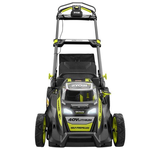  Ryobi. 20 RY40190 40-Volt Brushless Lithium-Ion Cordless Battery Self Propelled Lawn Mower with 5.0 Ah Battery and Charger Included