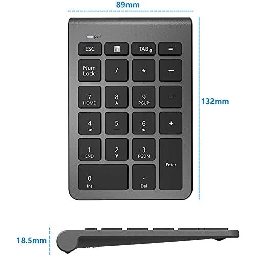  [아마존베스트]Rytaki 22 Keys Numeric Keypad for iMAc, Macbooks, PC and Laptops, Ultra Slim Black