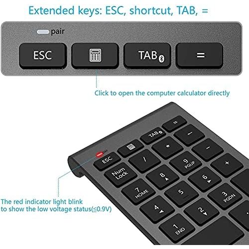  [아마존베스트]Rytaki 22 Keys Numeric Keypad for iMAc, Macbooks, PC and Laptops, Ultra Slim Black