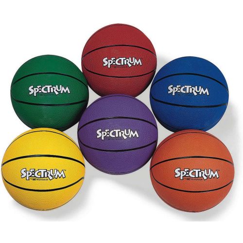  S&S Worldwide Spectrum Rubber Basketball Set, Set of 6, Intermediate 28.5