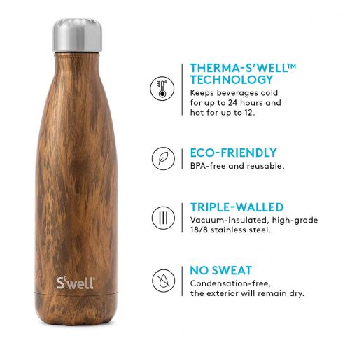  Swell Vacuum Insulated Stainless Steel Water Bottle, 17 oz, Shanti