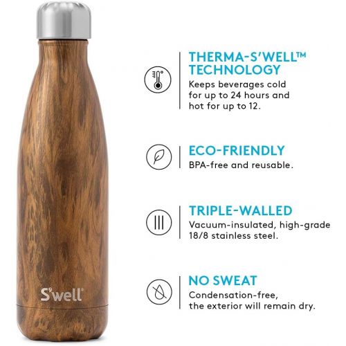  [아마존베스트]Swell Vacuum Insulated Stainless Steel Water Bottle, 17 oz, Abalone Shell