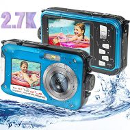 S & P Safe and Perfect Waterproof Digital Camera Underwater Camera Full HD 2.7K 48MP Waterproof Camera with Dual Screen 16X Digital Zoom Flashlight
