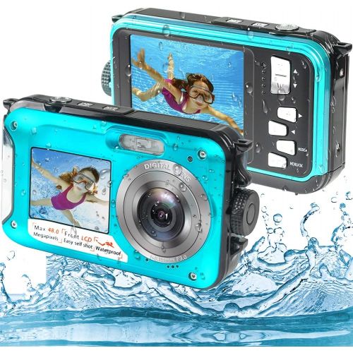  [아마존베스트]S & P Safe and Perfect Underwater Camera, Waterproof Camera Full HD 2.7K 48MP Waterproof Camera Digital with Dual Screen, 16X Digital Zoom and Self-Timer (WP01)