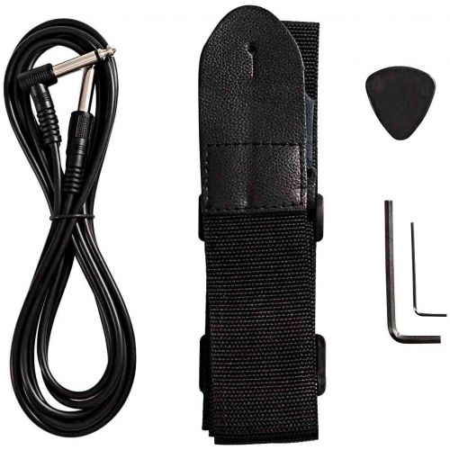  [아마존베스트]Safstar Electric Bass Guitar Full Size 4 Strings with Amp Cord Strap Bag Package for Starter Beginners (Black)