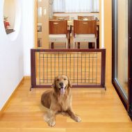 S AFSTAR Safstar Adjustable Freestanding Wooden Pet Dog Gate Solid Fence Playpen for Indoor Home and Office Use