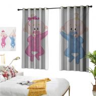 S Brave Sky Gender Reveal Decorative Curtains for Living Room Babies Lie and Keep The Pacifiers Lovely Toddlers Sweet Childhood W55 x L45,Suitable for Bedroom Living Room Study, et