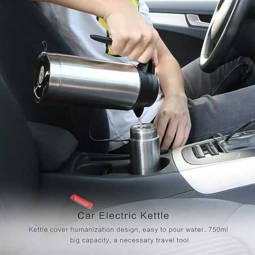  S SUNSBELL Car Kettle Boiler Sunsbell 650ml Car Heating Travel Cup Stainless Steel Mug Car Coffee Cup Warmer with DC 12V Charger for Car (Kettle Boiler)