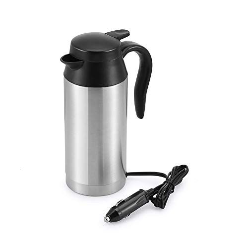  [아마존베스트]Car Kettle Boiler Sunsbell 750ml Car Heating Travel Cup Stainless Steel Mug Car Coffee Cup Warmer with DC 12V Charger (Kettle Boiler)